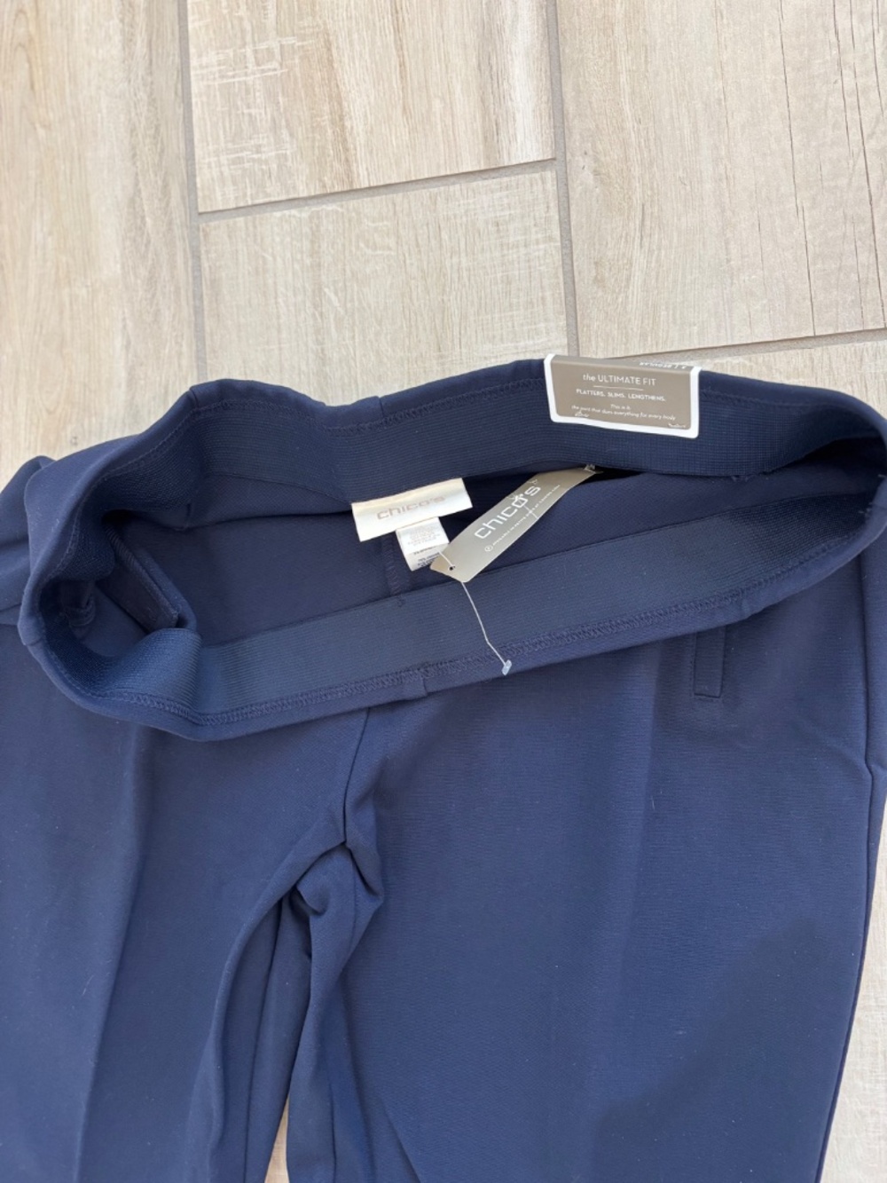 NWT Chico’s Navy Juliet Straight Leg Ponte Pants Size 3 / 16 Regular - Picture 9 of 11